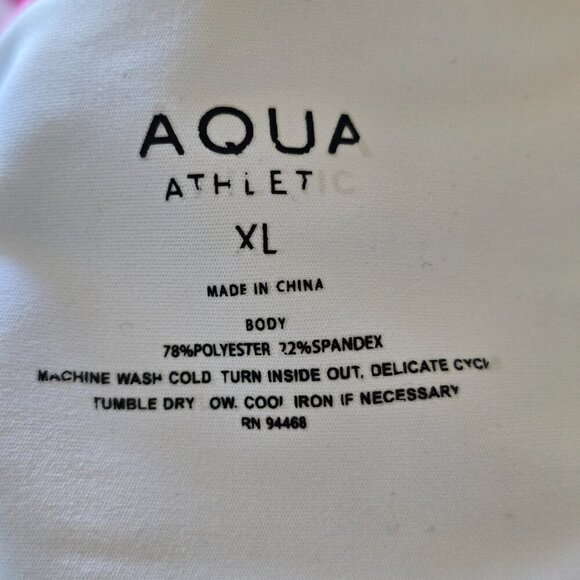 AQUA Athletic Pink Gingham Pullover Sports Bra Size XL - Picture 3 of 3